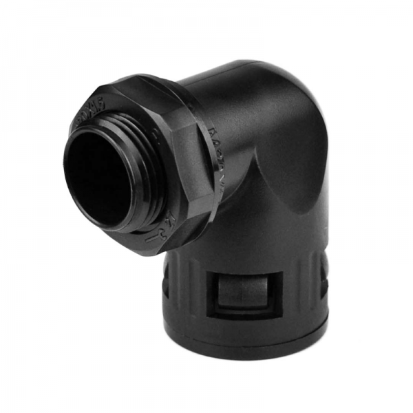 Right angle hose connector