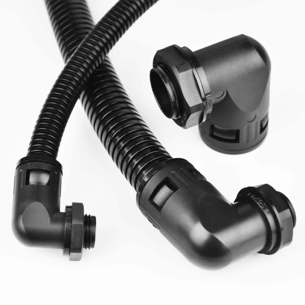 Right angle hose connector