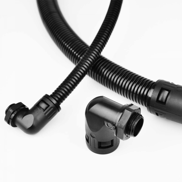 Right angle hose connector